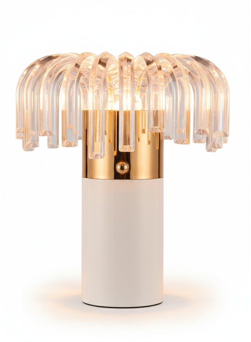 Crystal LED Touch Table Lamp – Portable and USB Rechargeable Table Lamp with Adjustable Brightness Levels (White, Neutral, Warm Light), Perfect for Bedroom, Living Room, Office, Patio, and Balcony, Stylish and Modern Design, 1200mA Battery, 7W Power, Long Lifespan up to 10,000 Hours, Size 16.5x16.5x19 cm - Image 5